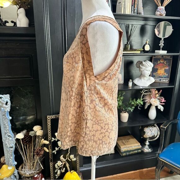 Rebecca Taylor Sequin Animal Print Blouse Size 10 - Picture 7 of 9